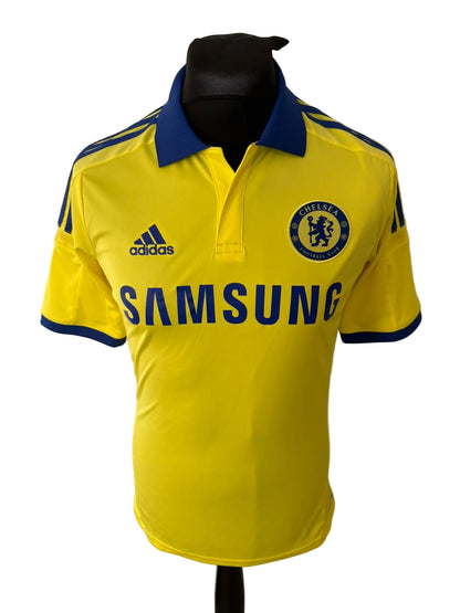 Chelsea 2014-15 away football shirt, yellow, small, Adidas, Eden Hazard, front