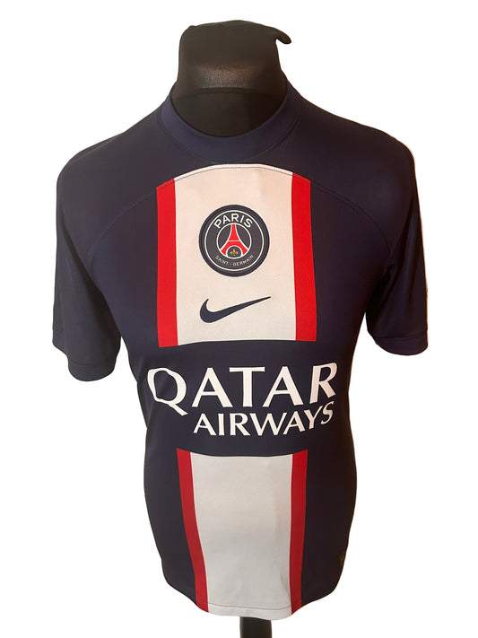 PSG, Paris Saint Germain 2022-23 home football shirt, Nike, small, navy, Lionel Messi, front