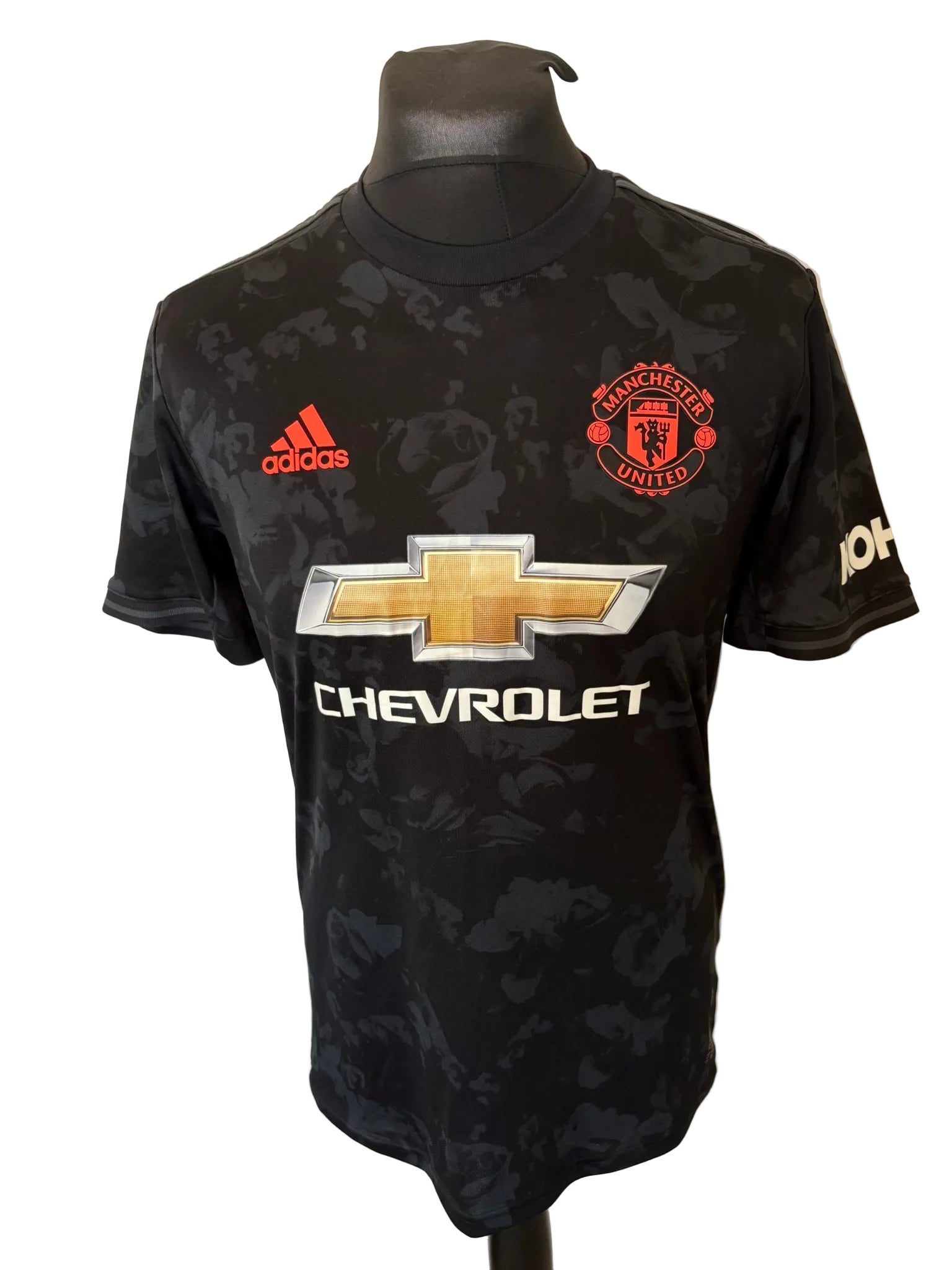 Manchester United 2019-20 third football shirt, black, medium, Adidas, Bruno Fernandes, front