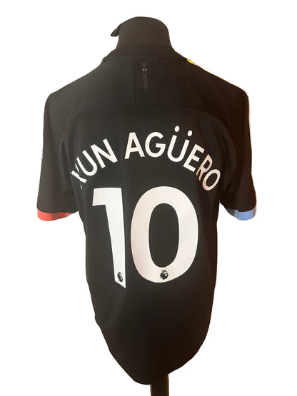 Manchester City 2019-20 away football shirt, Puma, XL, Extra Large, black, Sergio Aguero, back