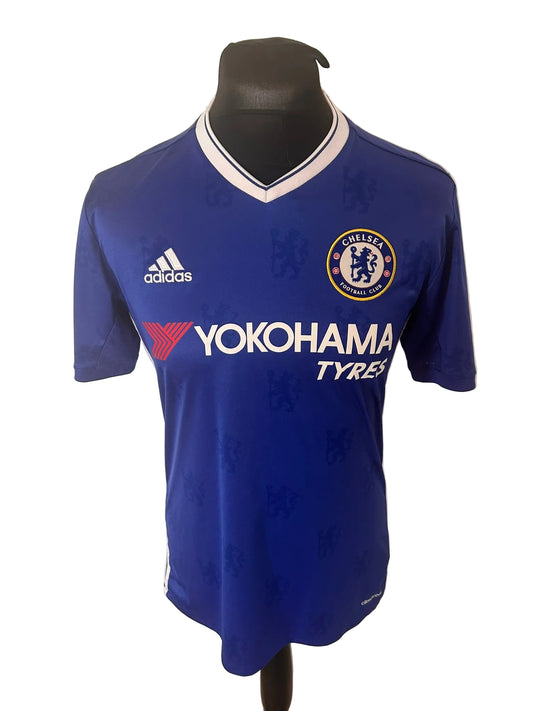 Chelsea 2016-17 home football shirt, blue, medium, Adidas, Eden Hazard, front