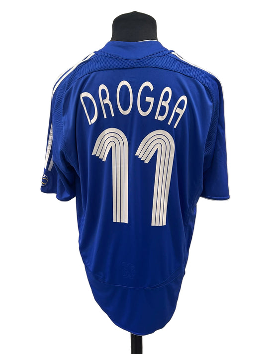 Chelsea 2006-08 home football shirt, blue, large, Adidas, Didier Drogba, back