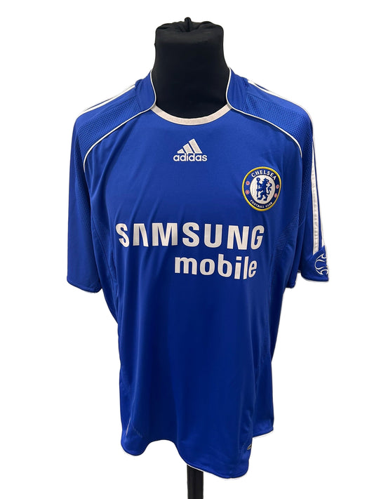 Chelsea 2006-08 home football shirt, blue, large, Adidas, Didier Drogba, front