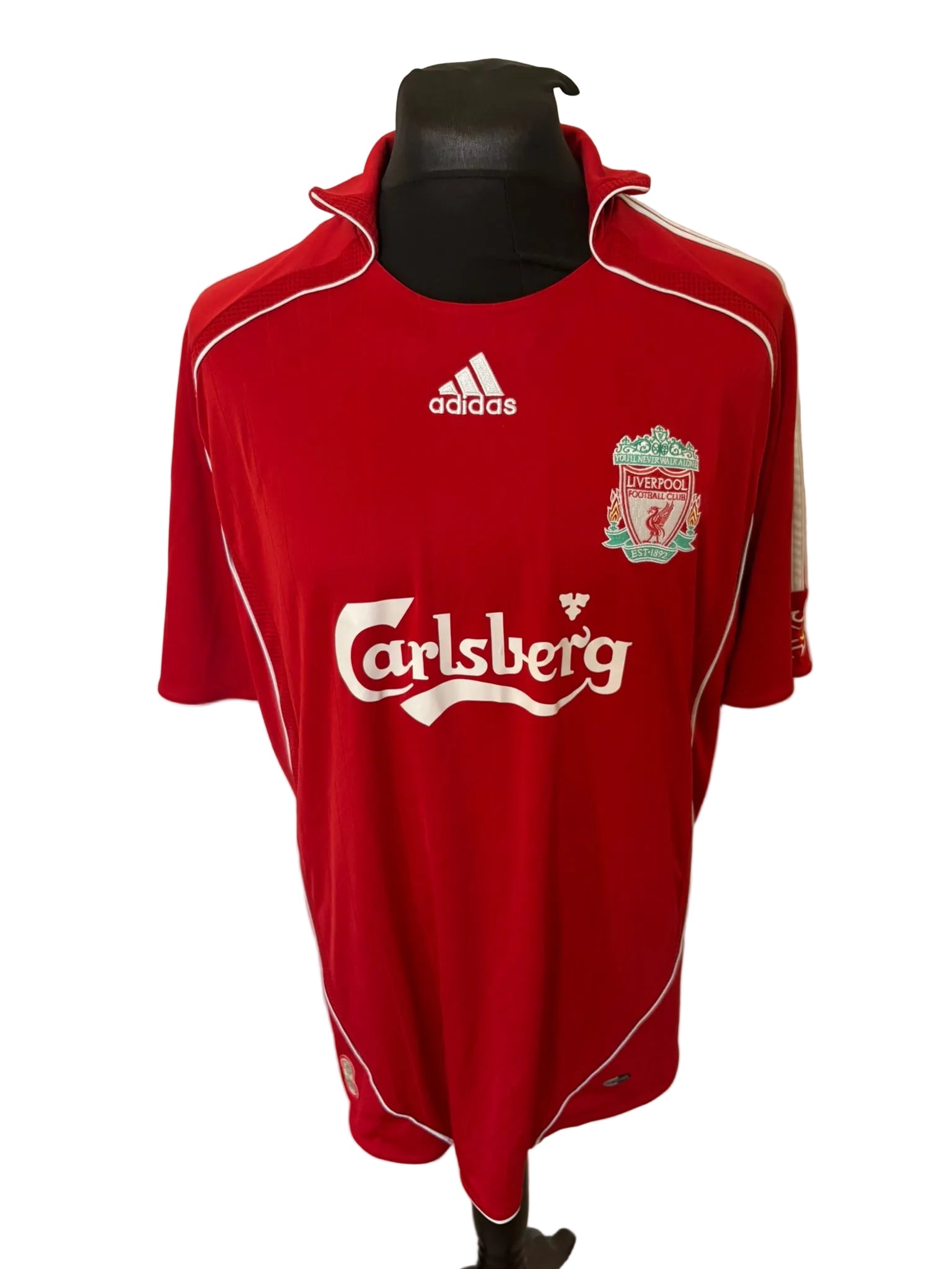 Liverpool 2006-08 home football shirt, red, Extra Large, XL, Adidas, Steven Gerrard, front