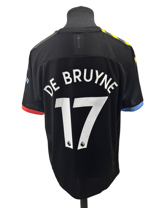 Manchester City 2019-20 away football shirt, black, extra large, XL, Puma, Kevin De Bruyne, back