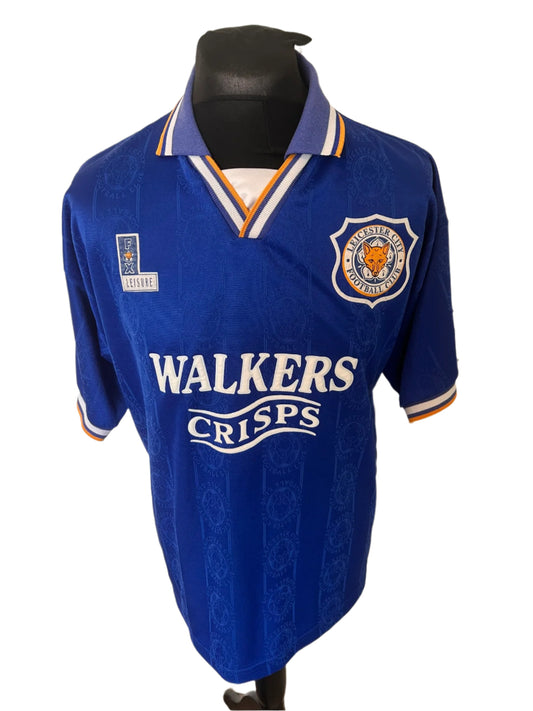 Leicester City 1994-96 Home Football Shirt Large Fox Leisure