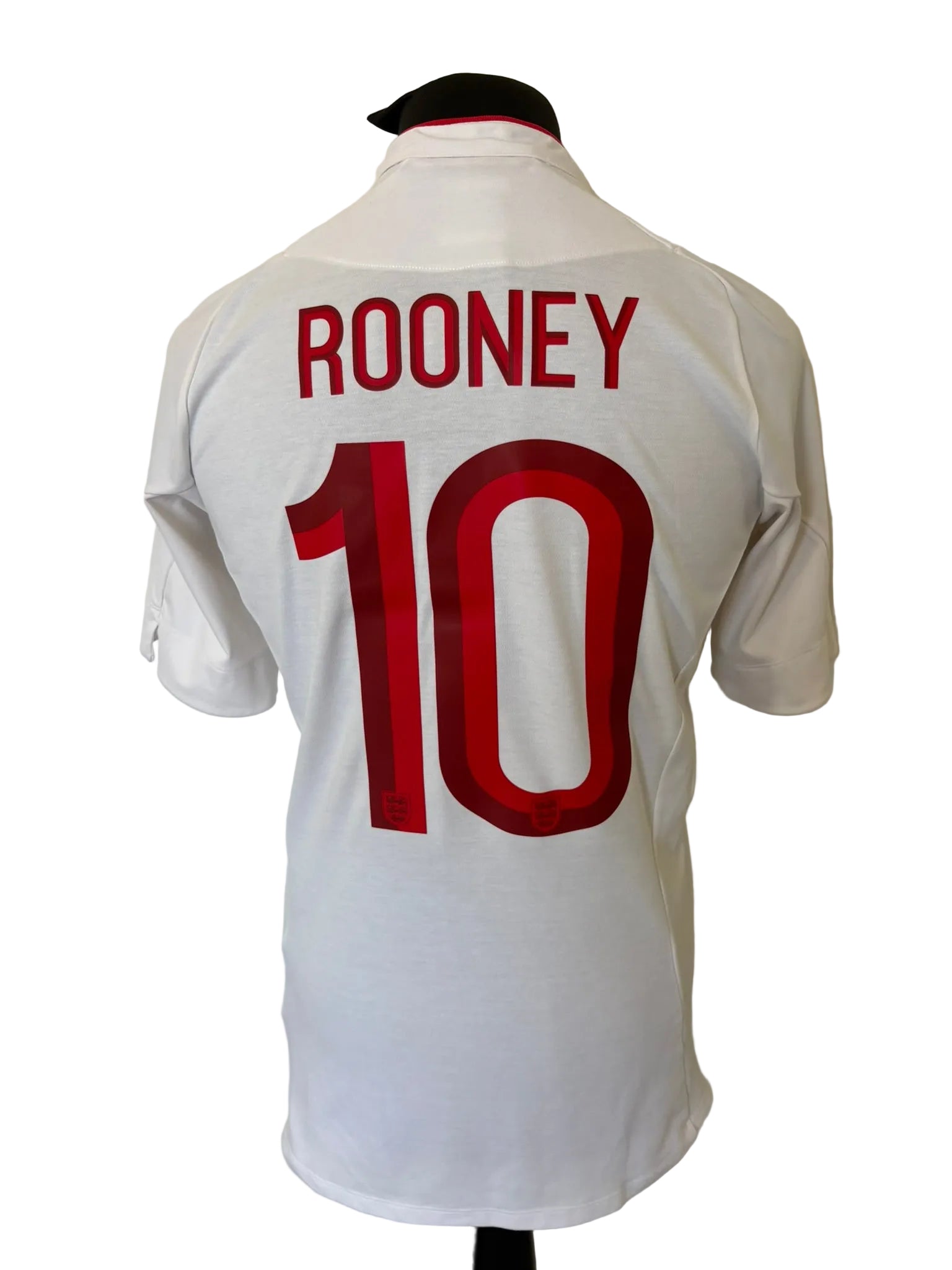 England 2012-13 home football shirt, white, medium, Umbro, Wayne Rooney, back