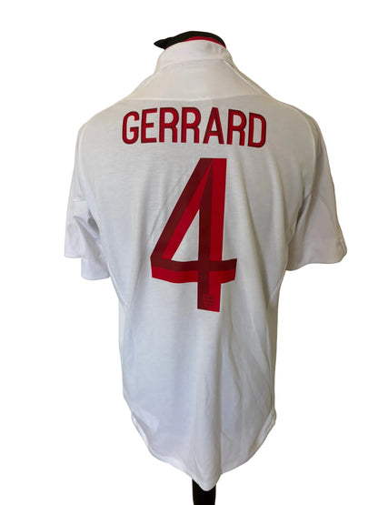 England 2012-13 home football shirt, white, Large, Umbro, Steven Gerrrard, back