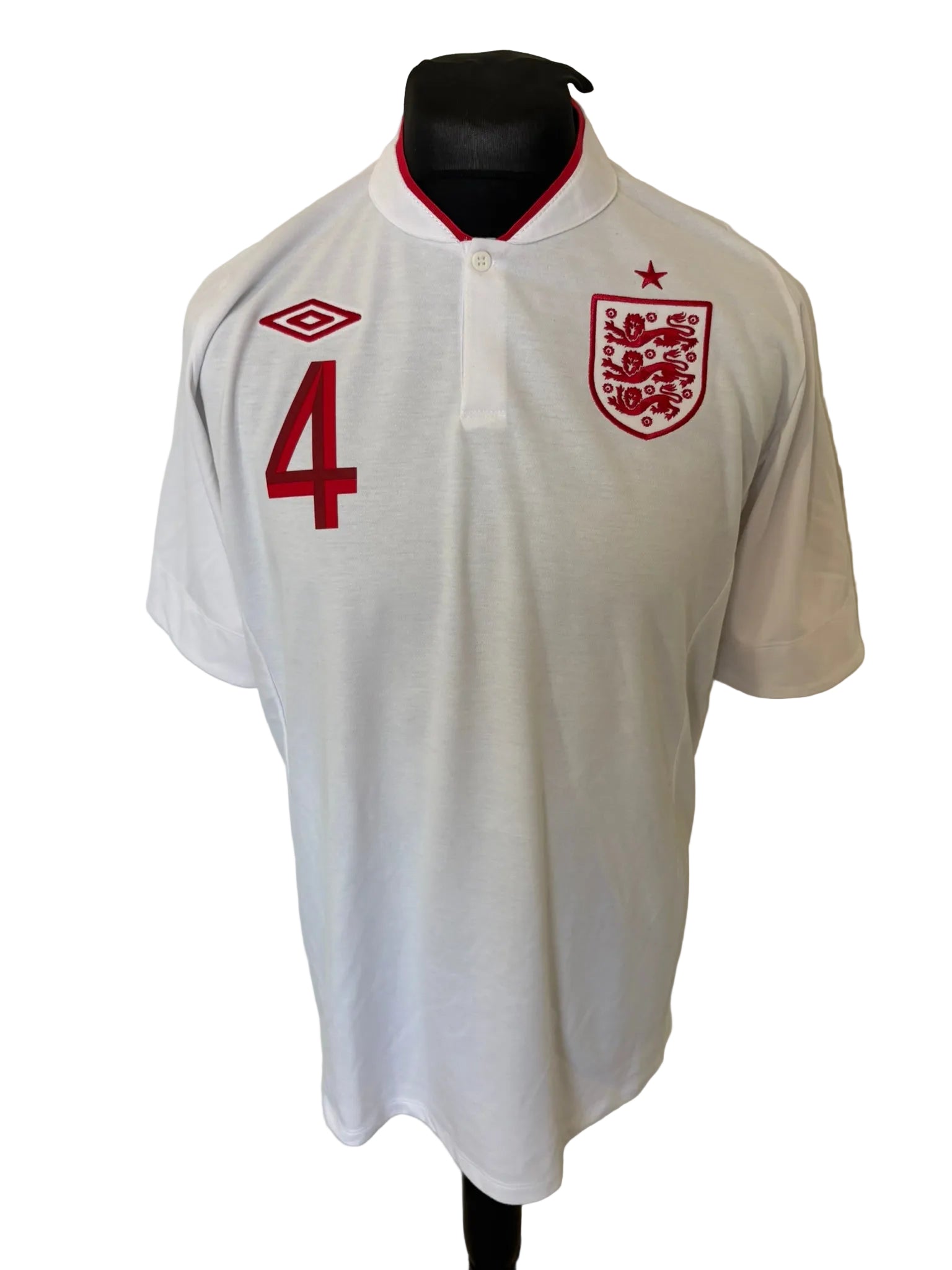 England 2012-13 home football shirt, white, Large, Umbro, Steven Gerrrard, front