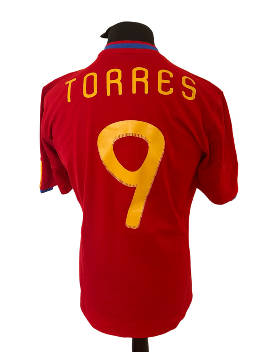 Spain Fernando Torres 2009-10 Home Football Shirt Medium Adidas
