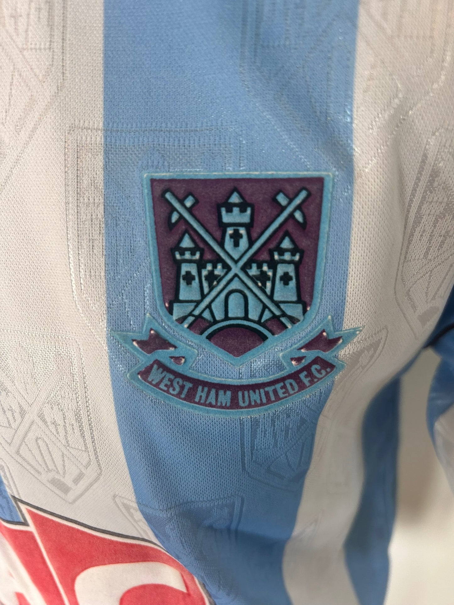 West Ham United 1991-92 Away Football Shirt Medium Bukta