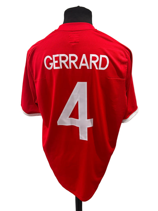 England 2010-11 away football shirt, red, Extra Large, XL, Umbro, Steven Gerrard, back
