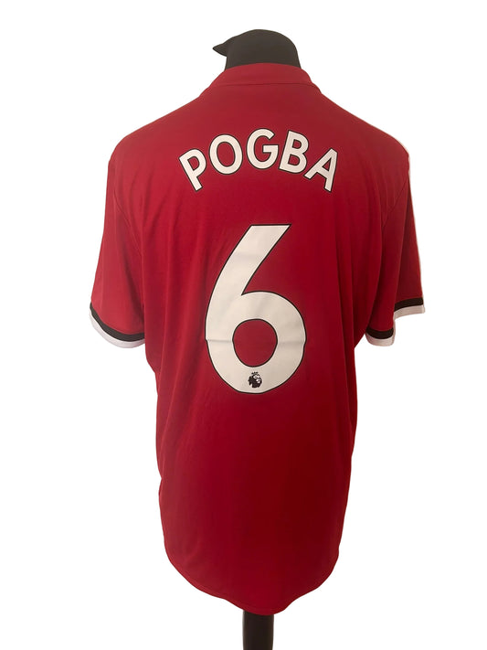 Manchester United 2017-18 home football shirt, red, Extra Large, XL, Adidas, Paul Pogba, back
