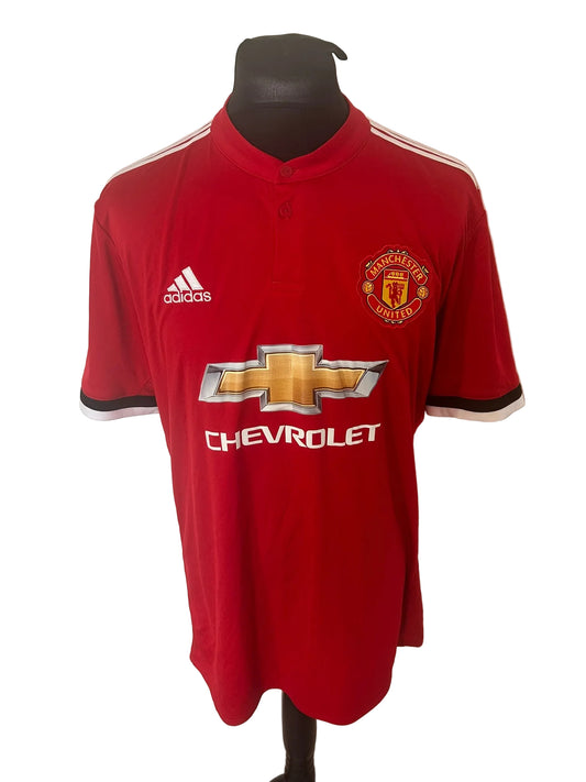 Manchester United 2017-18 home football shirt, red, Extra Large, XL, Adidas, Paul Pogba, front