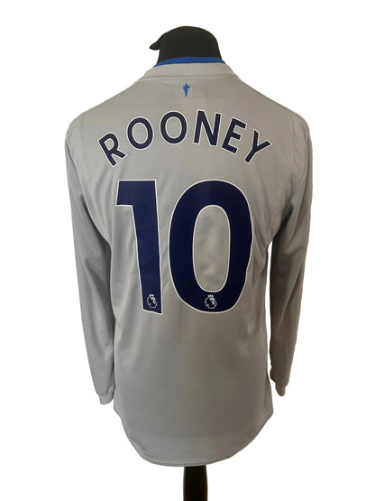 Everton 2017-18 away football shirt, grey, Large, Umbro, Wayne Rooney, back