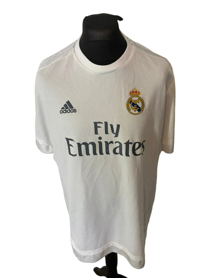 Real Madrid 2015-16 home football shirt, white, 2XL, XXL, Adidas, Cristiano Ronaldo, back