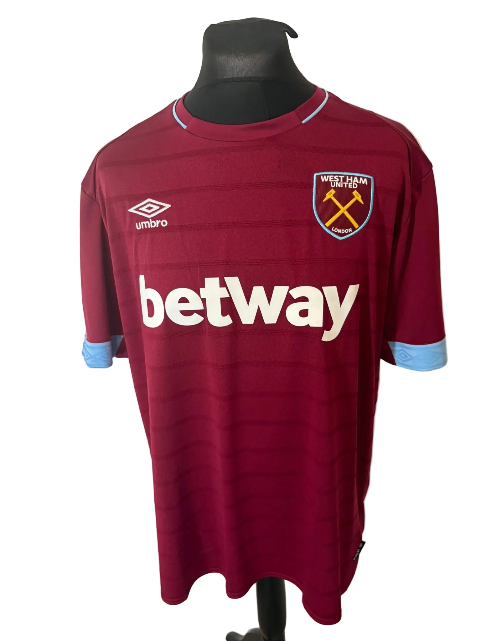 West Ham United 2018-19 home football shirt, claret, 2XL, XXL, Umbro, Mark Noble, front