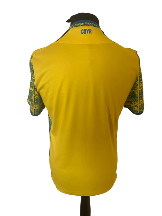 Nottingham Forest 2022-23 away football shirt, yellow, small, Macron, back