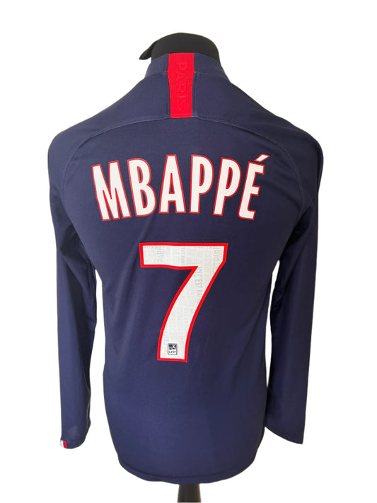 Paris Saint Germain PSG Kylian Mbappe 2019-20 Home Football Shirt LONG SLEEVES Small Nike