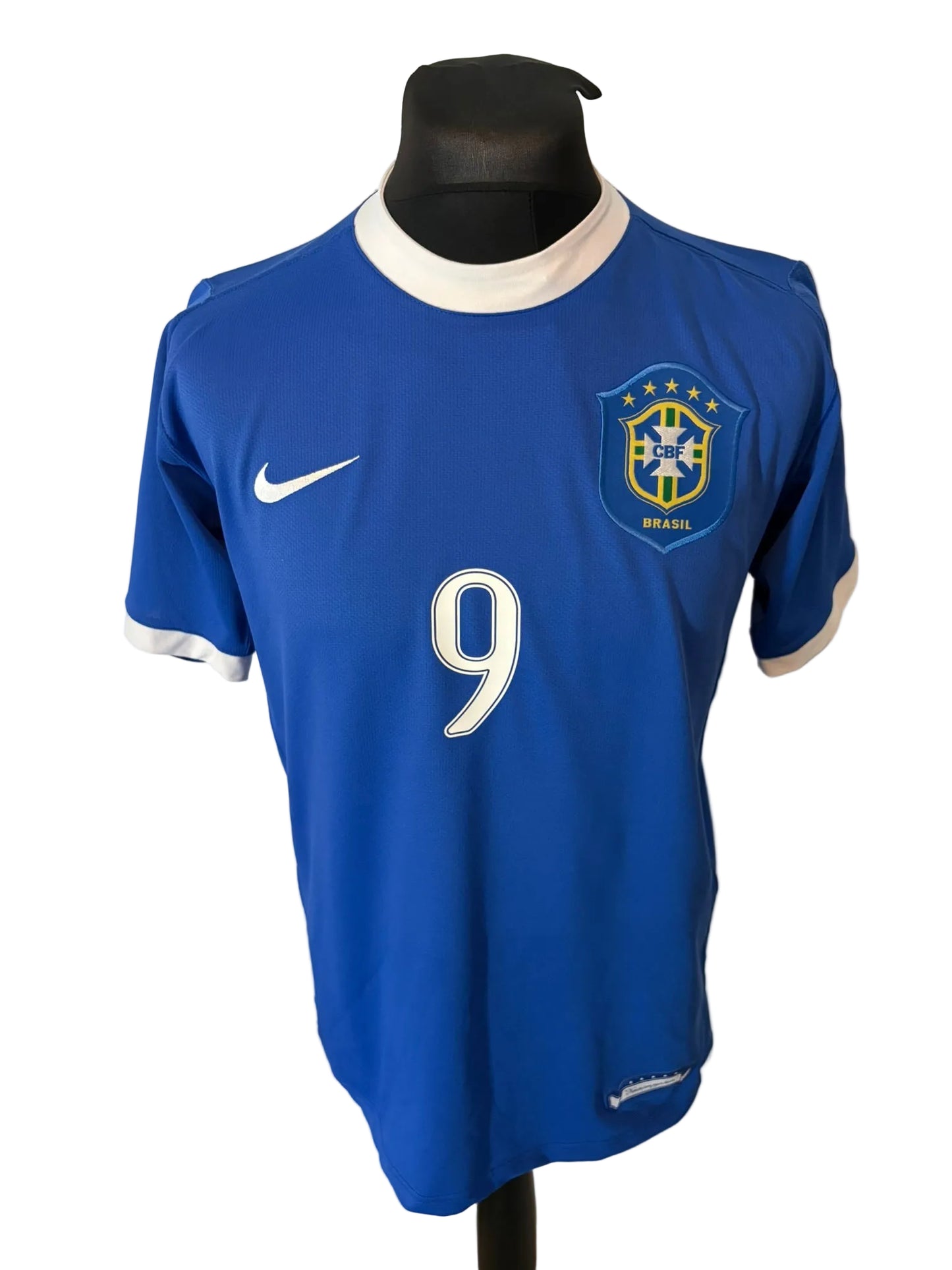 Brazil 2006-07 away football shirt, blue, medium, Nike, Ronaldo, front