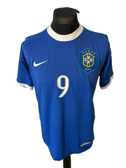 Brazil 2006-07 away football shirt, blue, medium, Nike, Ronaldo, front