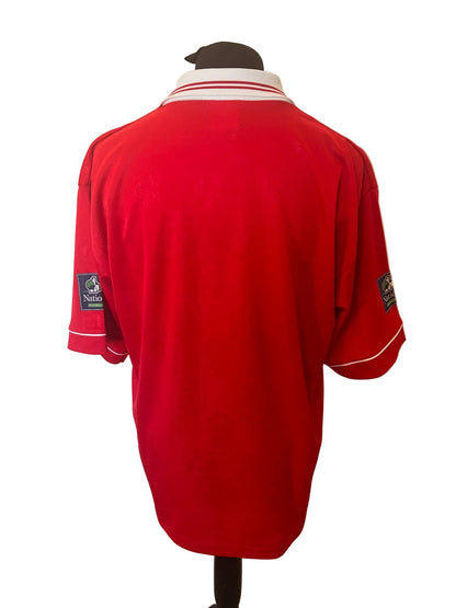 Wrexham 1998-00 home football shirt, red, Large, Super League, back