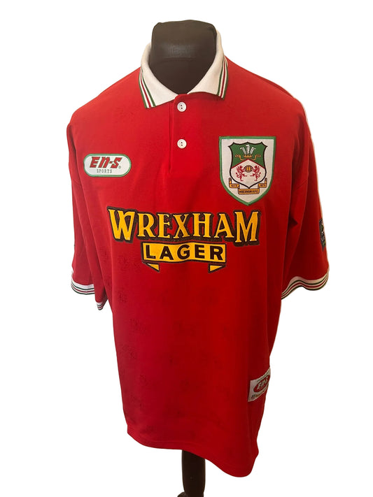 Wrexham 1997-98 home football shirt, red, Large, En-S, front