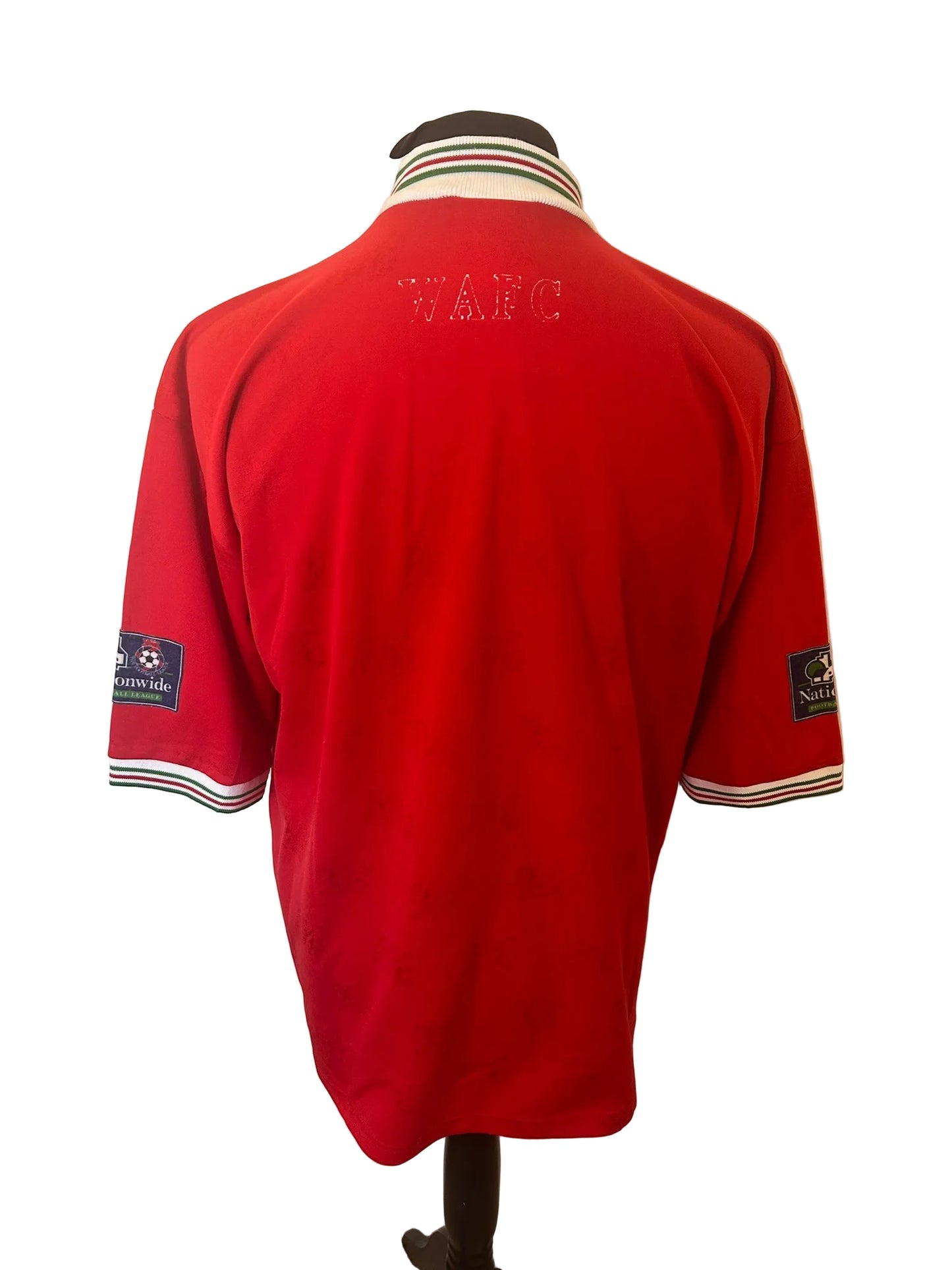 Wrexham 1997-98 home football shirt, red, Large, En-S, back