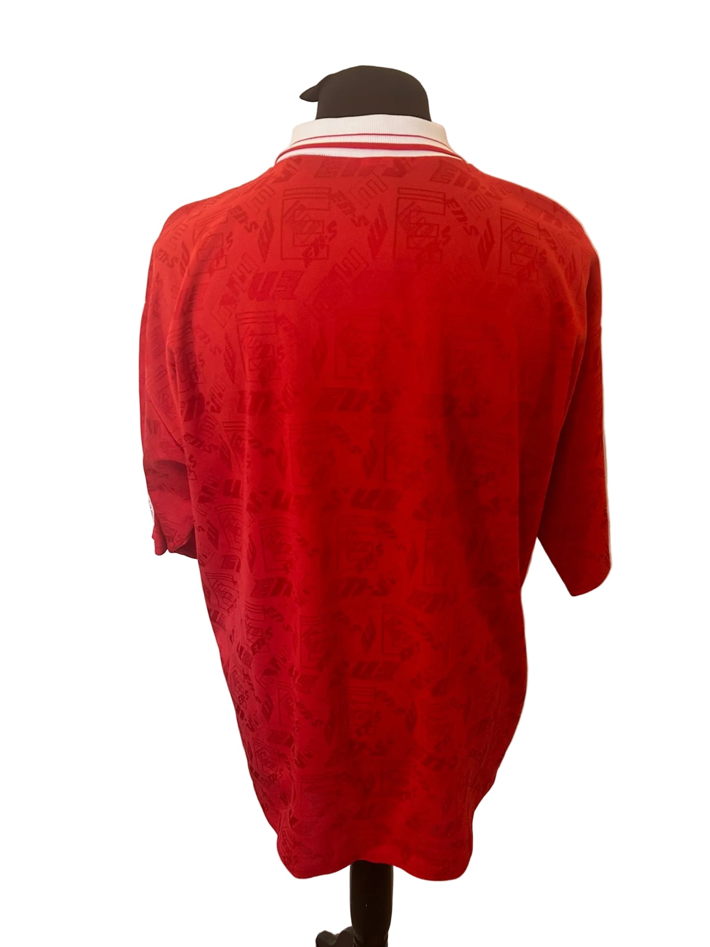 Wrexham 1995-96 home football shirt, red, Extra Large, XL, En-S, back