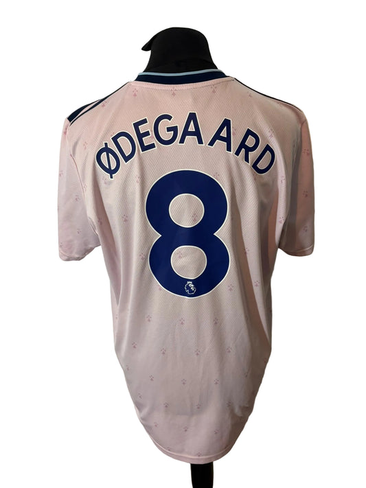 Arsenal 2022-23 third football shirt, pink, Extra Large, XL, Adidas, Martin Odegaard, back