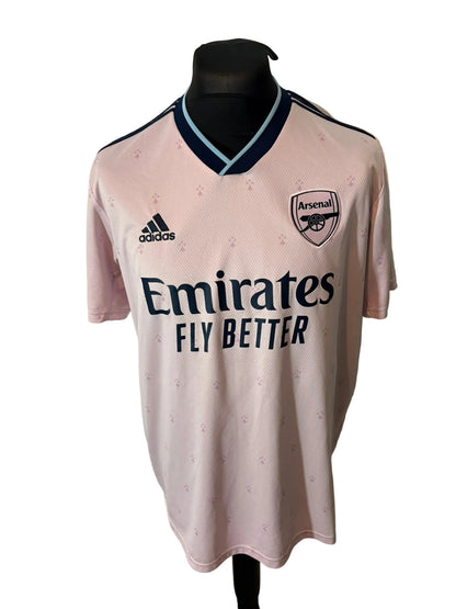 Arsenal 2022-23 third football shirt, pink, Extra Large, XL, Adidas, Martin Odegaard, front
