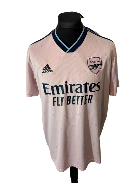 Arsenal 2022-23 third football shirt, pink, Extra Large, XL, Adidas, Martin Odegaard, front