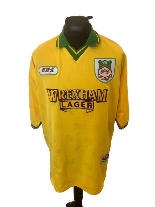 Wrexham 1997-98 third football shirt, yellow, Extra Large, XL, En-S, front