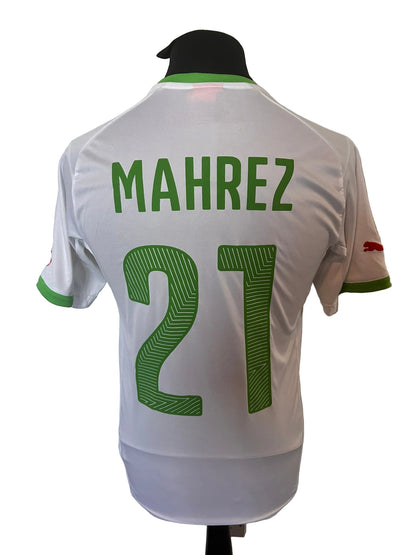 Algeria 2014-15 home football shirt, white, small, Puma, Riyad Mahrez, back