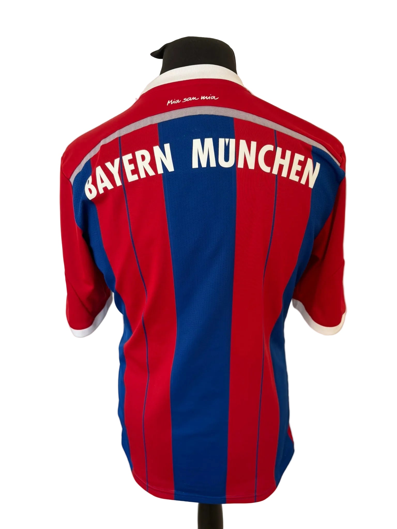 Bayern Munich 2014-15 home football shirt, blue and red, large, Adidas, back