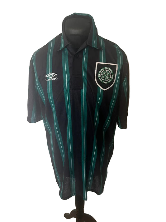 Celtic 1992-93 away football shirt, black, Extra Large, XL, Umbro, front