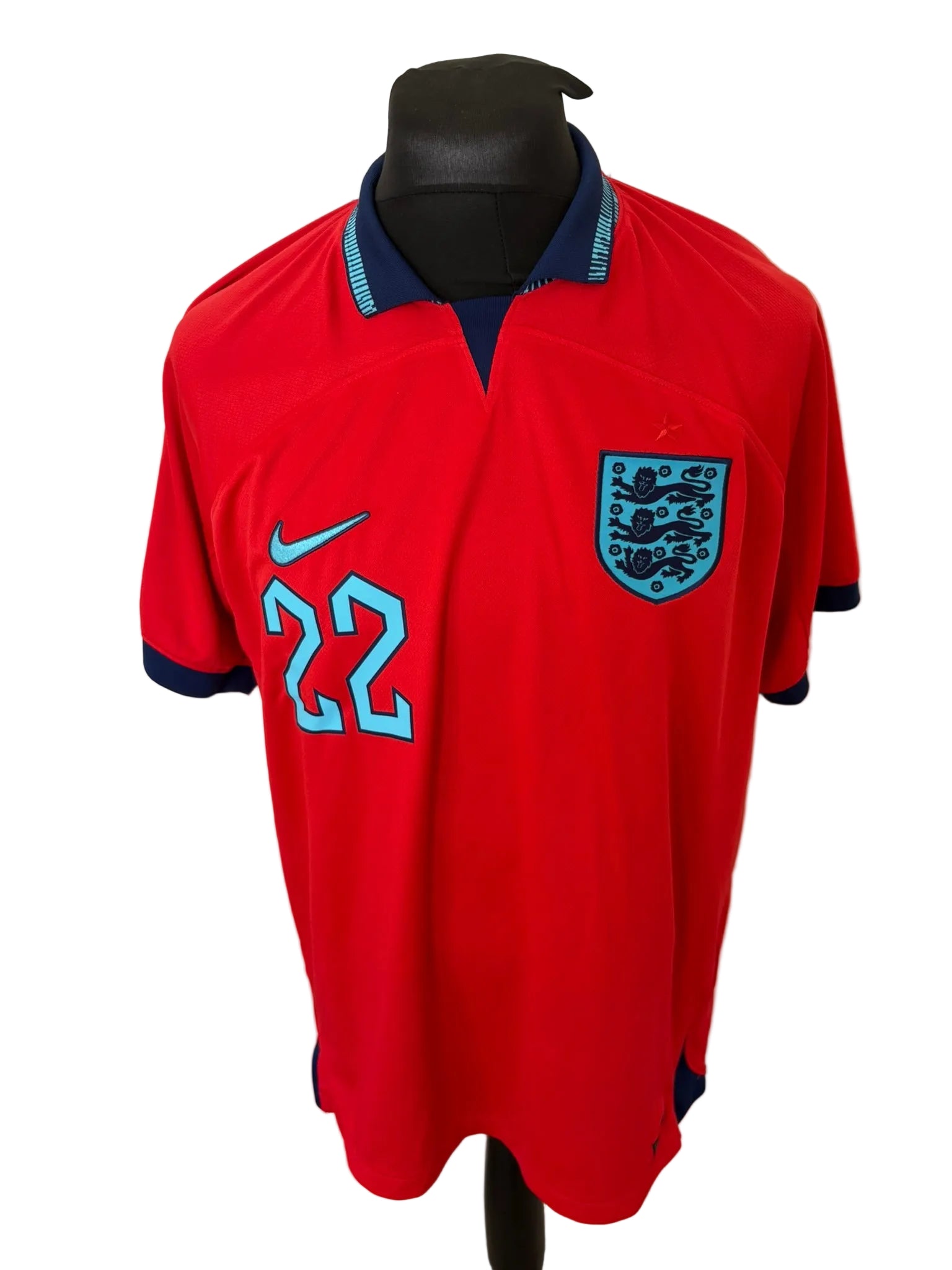 England 2022-23 away football shirt, red, Extra Large, XL, Nike, Jude Bellingham, front