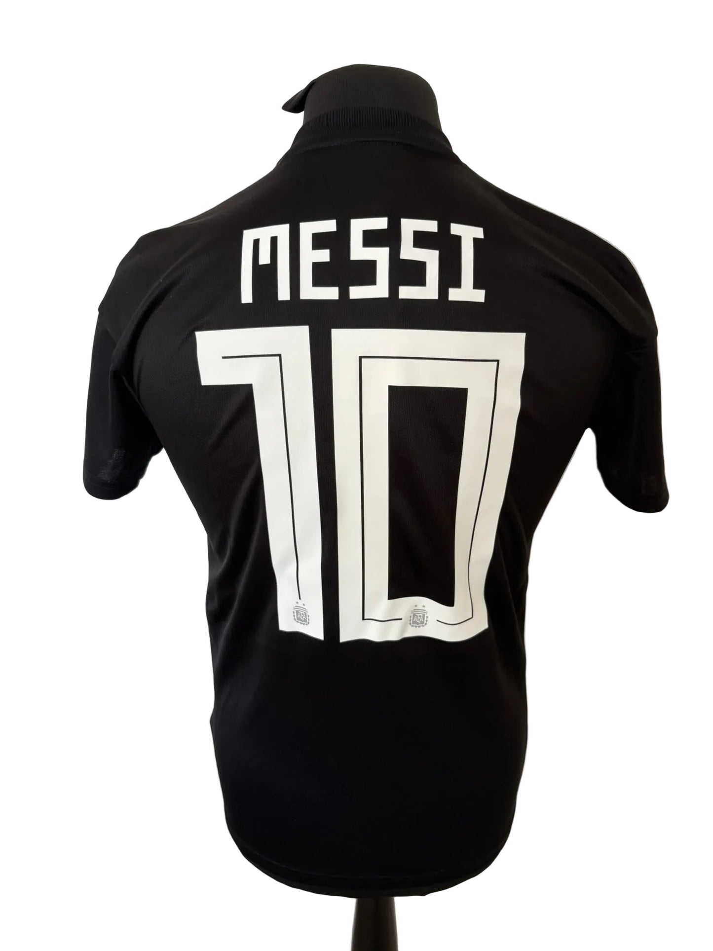 Argentina 2018-19 away football shirt, black, small, Adidas, Lionel Messi, back