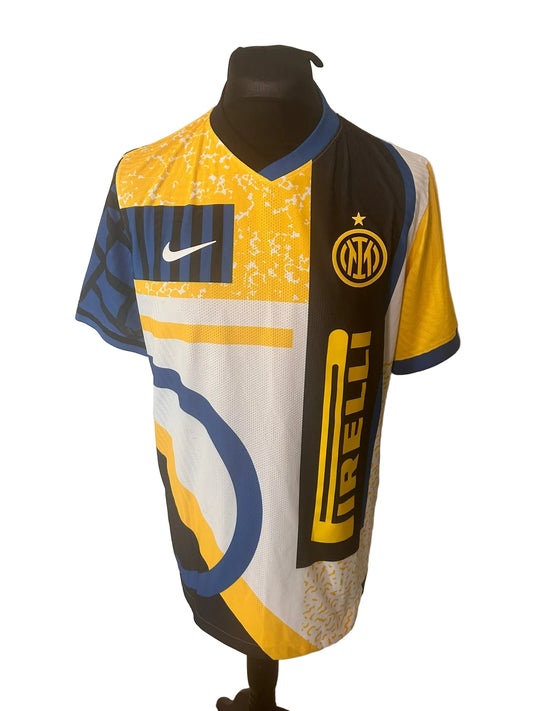 Inter Milan 2020-21 fourth football shirt, black, blue, black, white, yellow, Extra Large, XL, Nike, front