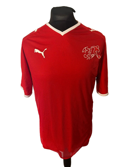 Switzerland 2008-10 home football shirt, red, Large, Puma, front