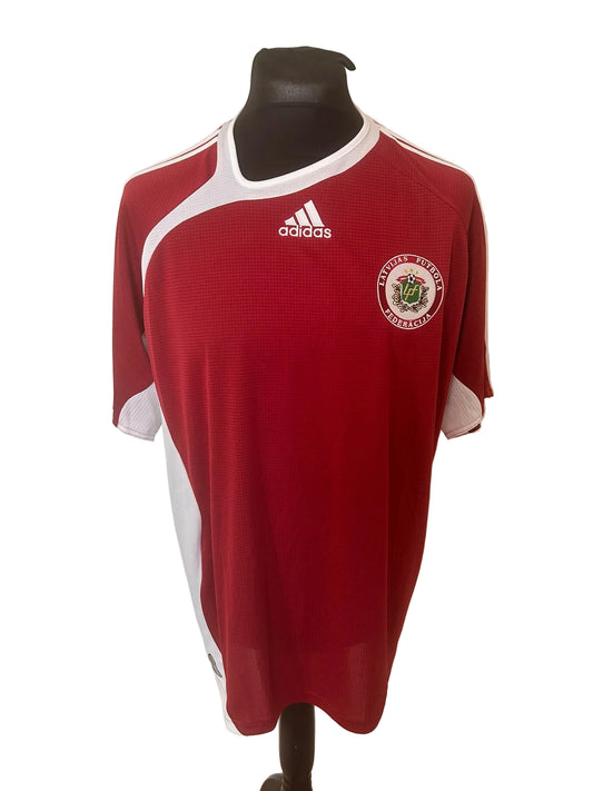 Latvia 2006-07 home football shirt, red, Extra Large, XL, Adidas, front