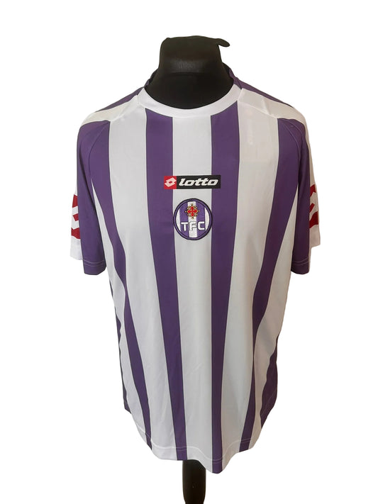 Toulouse 2006-07 home football shirt, purple and white, Extra Large, XL, Lotto, front