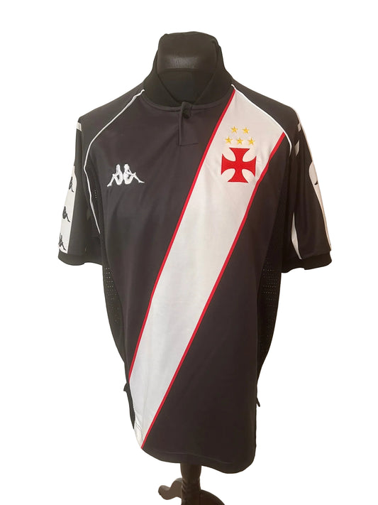 Vasco Da Gama 1998 home football shirt, black and white, Extra Large, XL, Kappa, front