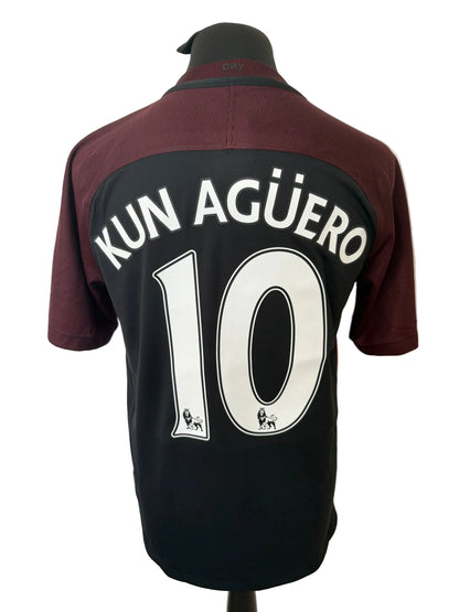 Manchester City 2016-17 away football shirt, black, medium, Nike, Sergio Aguero, back