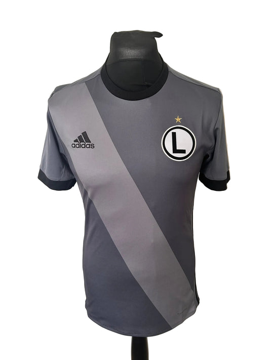Legia Warsaw 2017-18 away football shirt, grey, small, Adidas, front