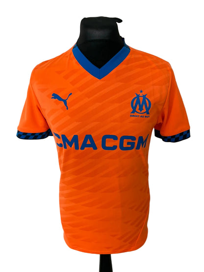 Olympique de Marseille 2024-25 third football shirt, orange, small, Puma, front