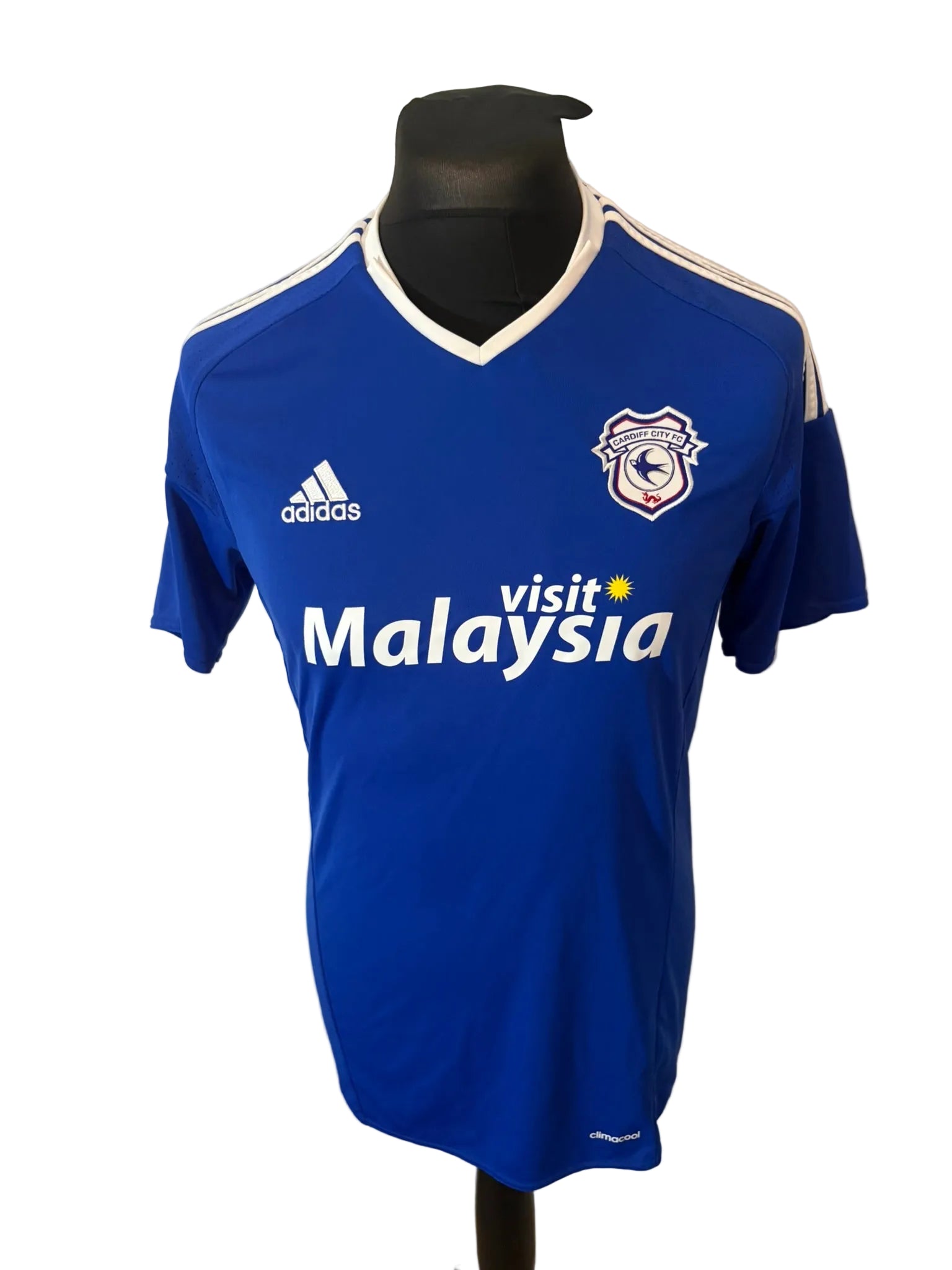 Cardiff City 2016-17 home football shirt, blue, medium, Adidas, front