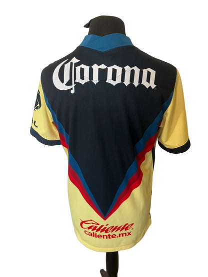 CLub America 2020-21 home football shirt, yellow and navy, Large, Nike, back