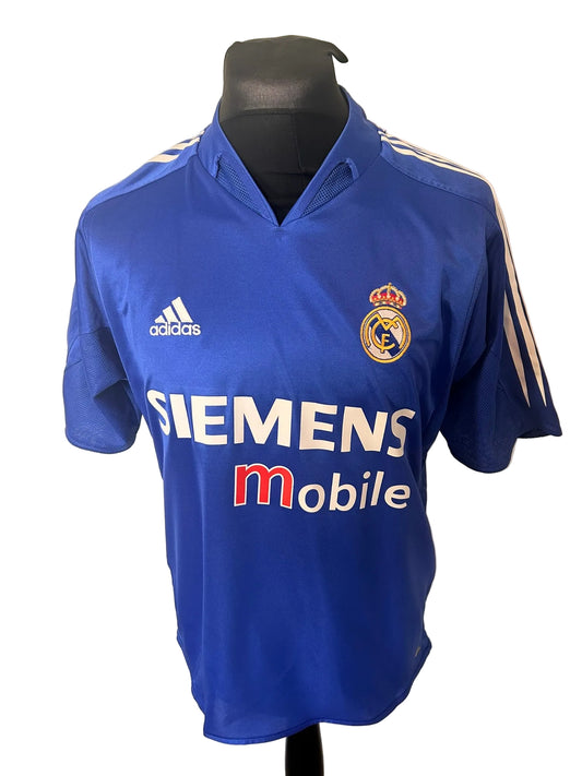 Real Madrid 2004-05 third football shirt, blue, medium, Adidas, Ronaldo, front