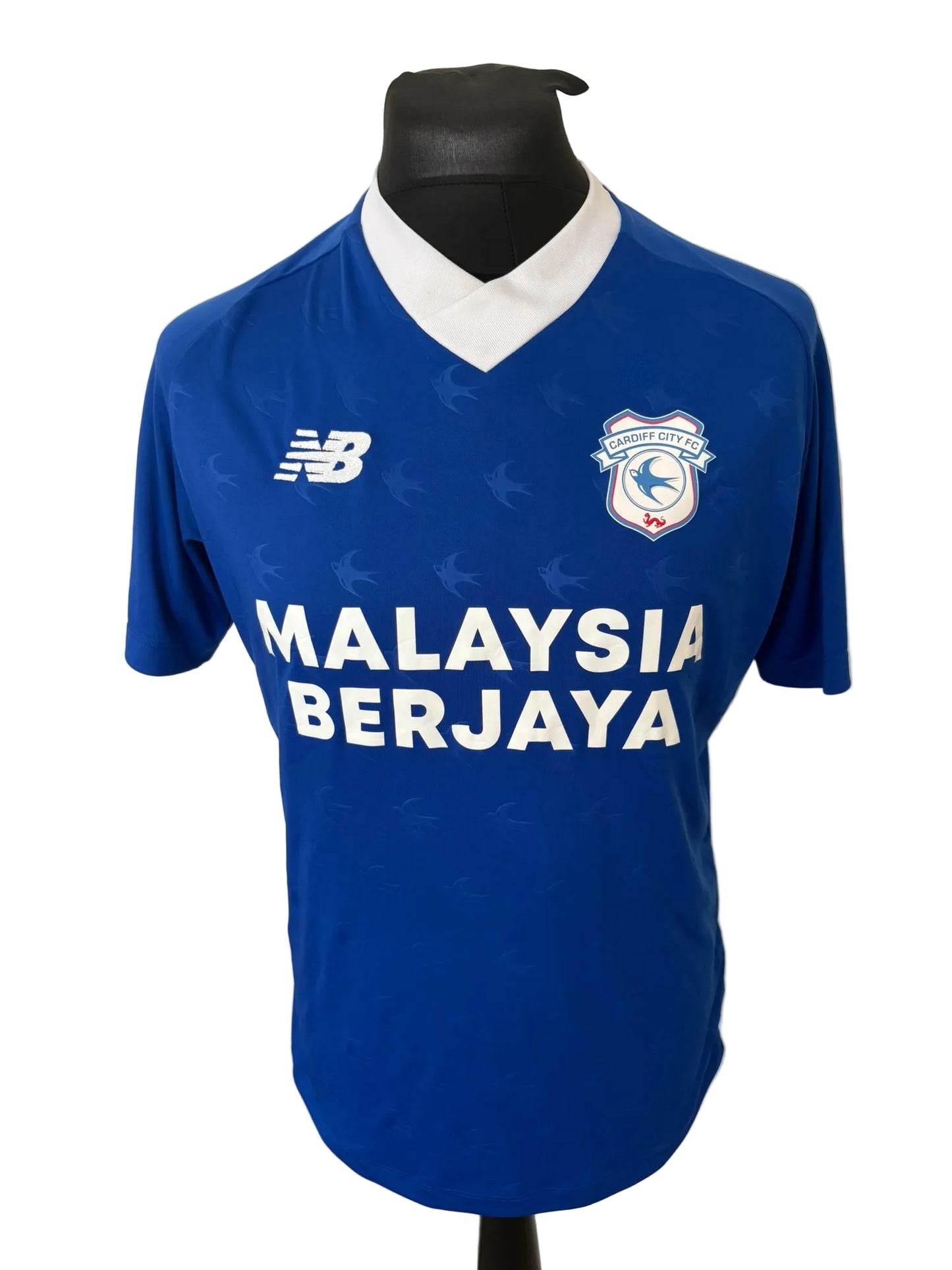 Cardiff City 2022-23 home football shirt, blue, medium, New Balance, front